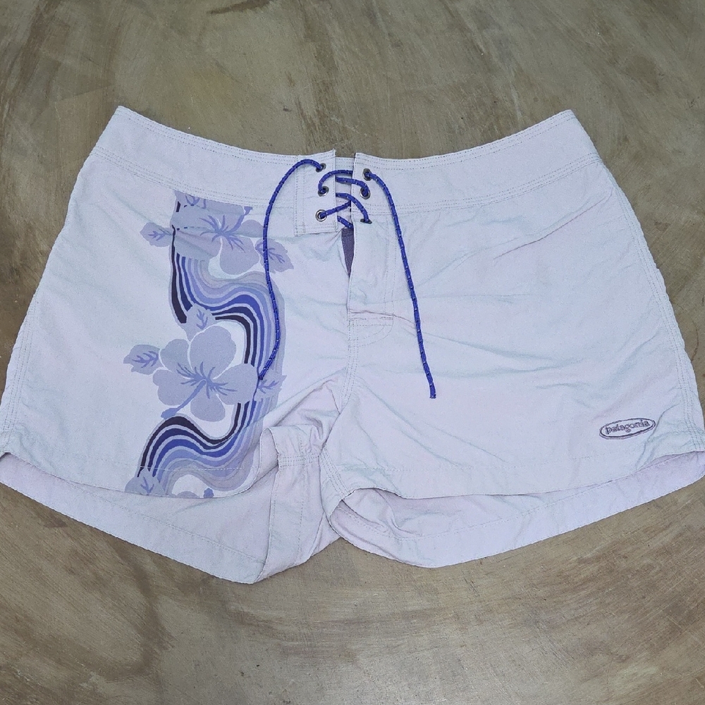 Patagonia Women's GrayFloral Lace-Up Boardshorts
